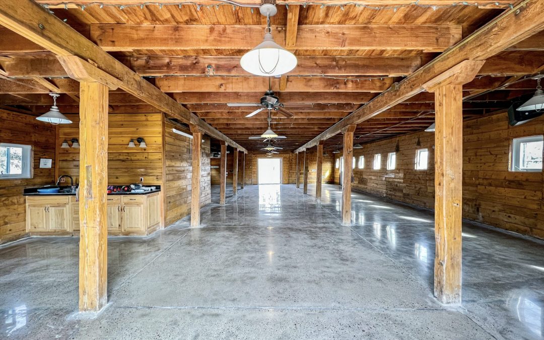 Before and After Photos of Polished Concrete Flooring at Denver Botanic Gardens Chatfield Farms