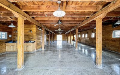 Before and After Photos of Polished Concrete Flooring at Denver Botanic Gardens Chatfield Farms
