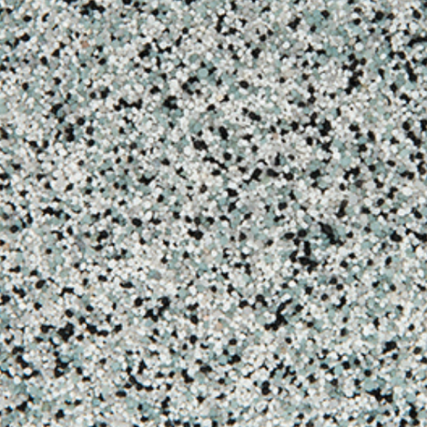 Ozark quartz epoxy color blend — sage green, gray, and black granules