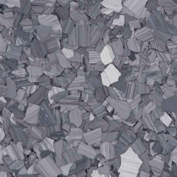 Slate marble flake epoxy blend — gray striated stone-look flakes