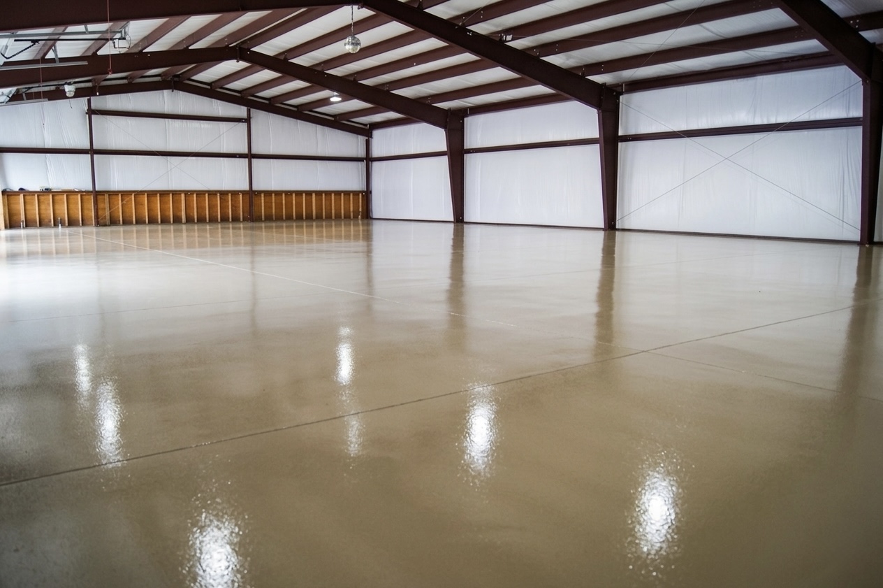 Fleet maintenance shop — completed epoxy floor