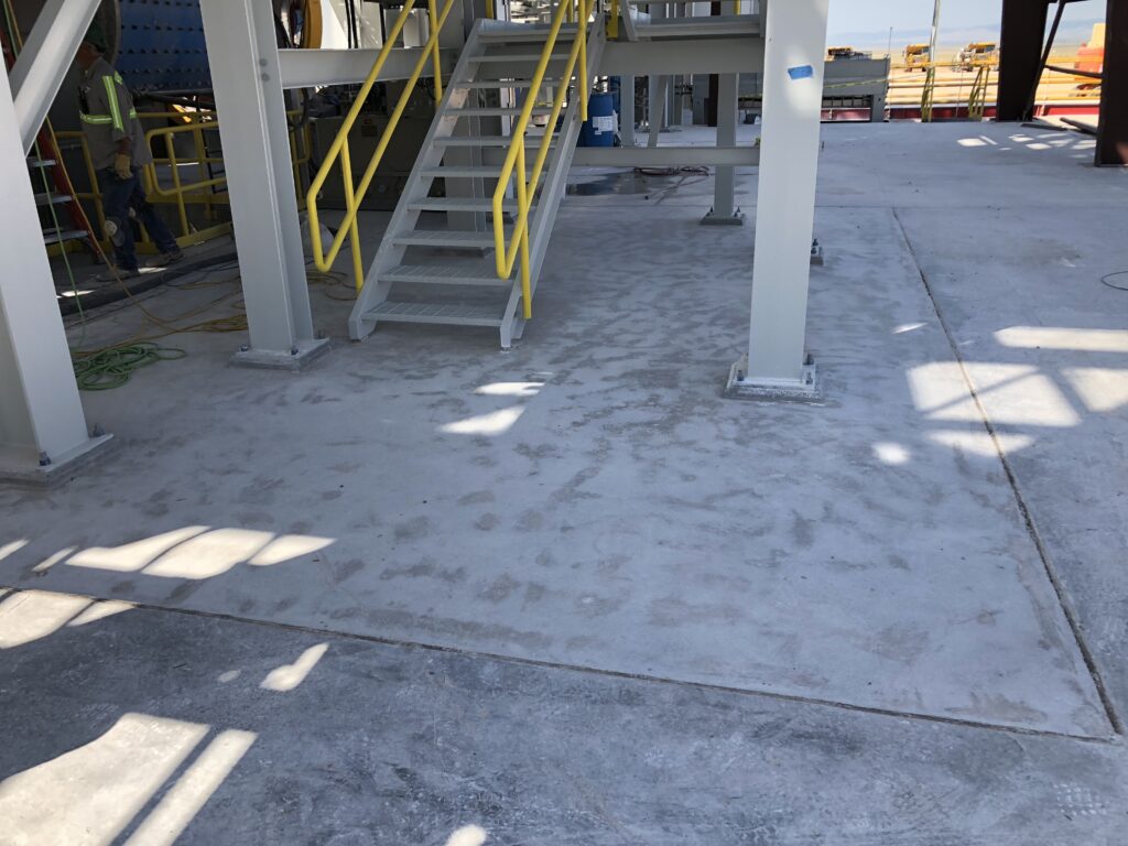 Completed grind and seal concrete floor showing a clean finish