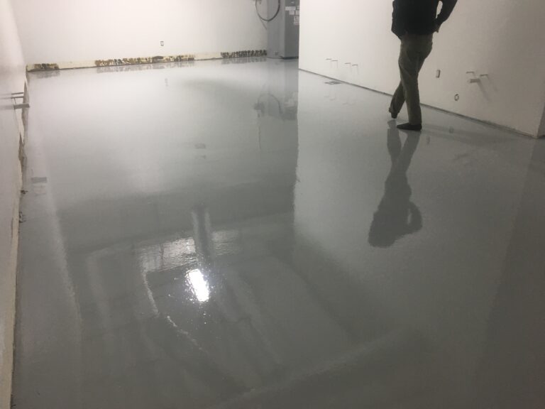 Fresh epoxy floor in a pharmaceutical cleanroom — CCR install